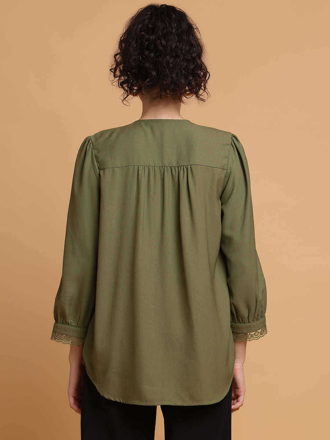 Blanc9 Women Forest Green Formal Top