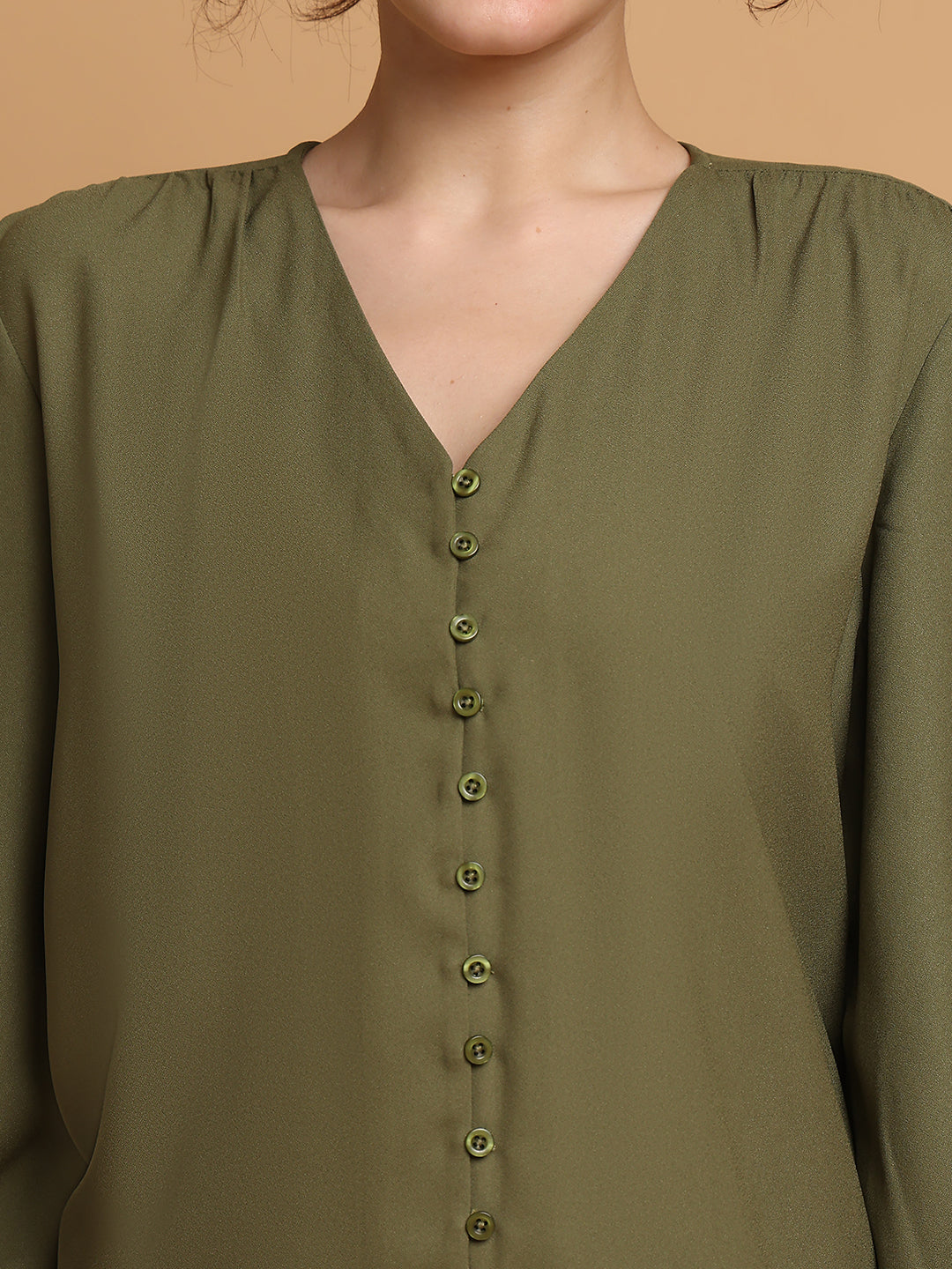 Blanc9 Women Forest Green Formal Top