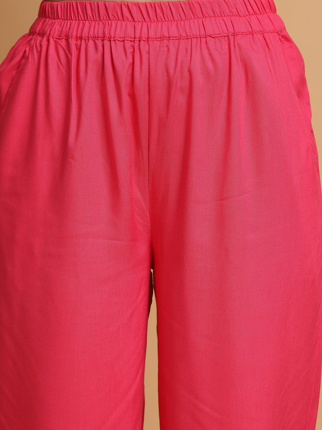 Blanc9 Women Hot Pink Fringe Lace Collar Nightwear
