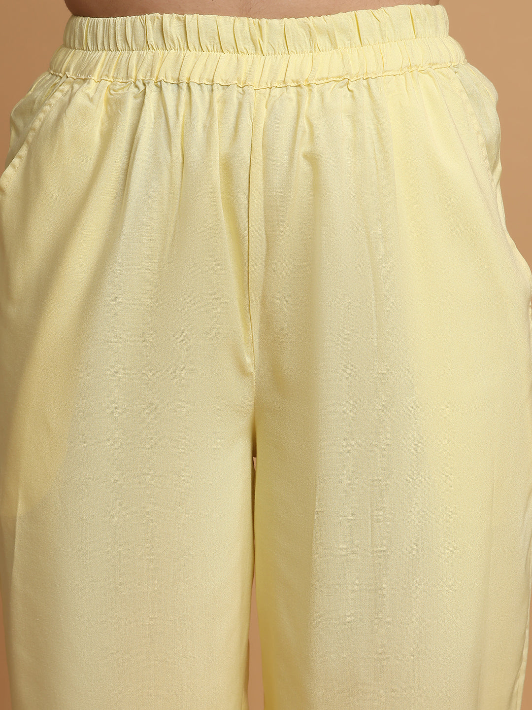 Blanc9 Women Lemon Yellow Fringe Lace Collar Nightwear