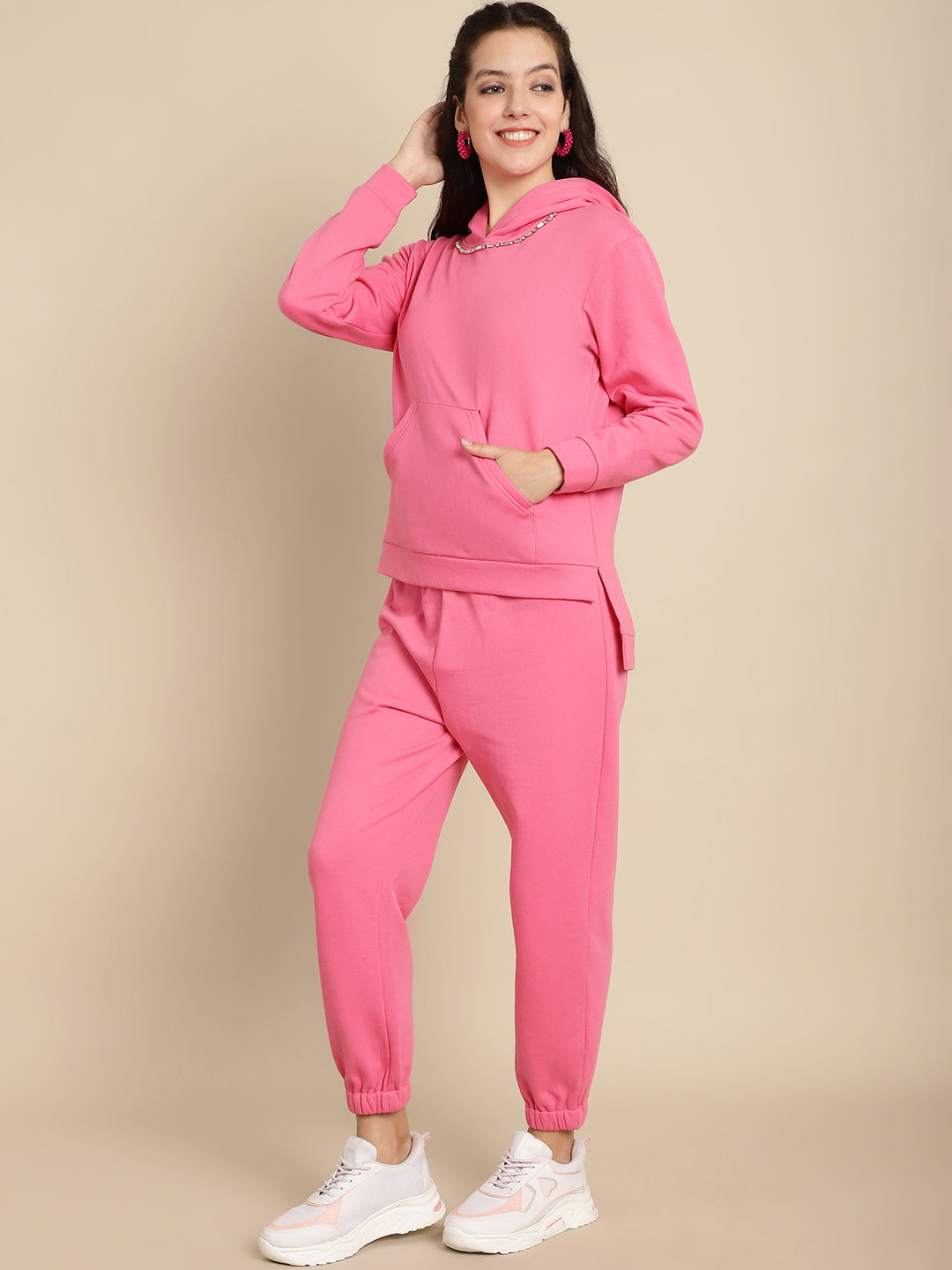 Blanc9 Women Pink Sweatshirt With Jogger