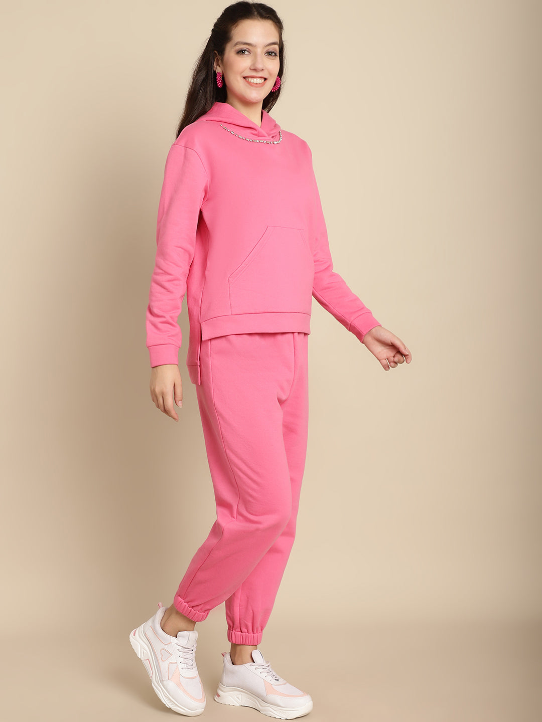 Blanc9 Women Pink Sweatshirt With Jogger