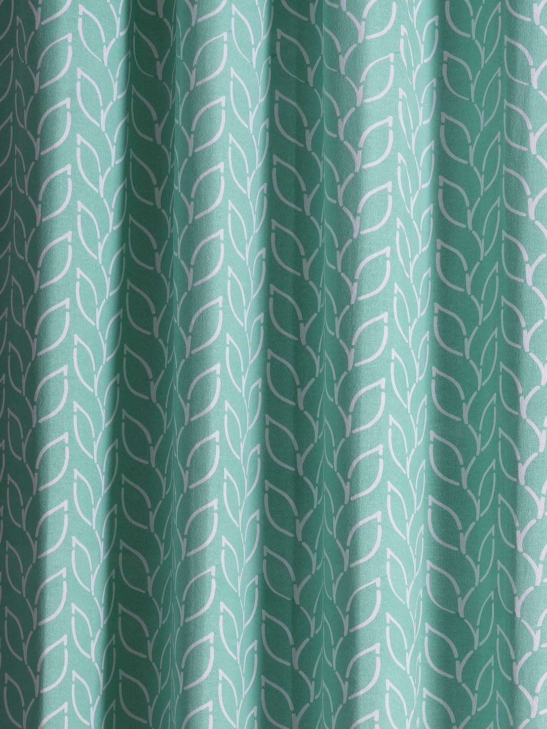 BranchletAquaPolyesterCottonPrintedCurtain