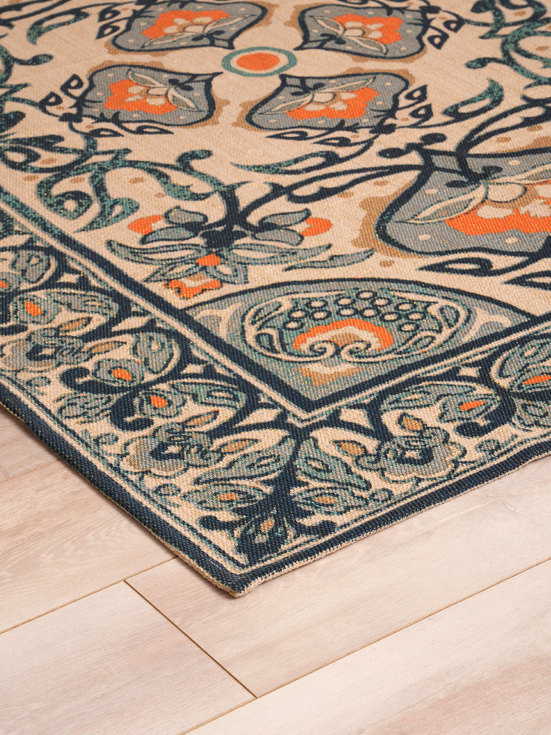 Charbagh Printed 120X170 Cm Cotton Lurex Carpets
