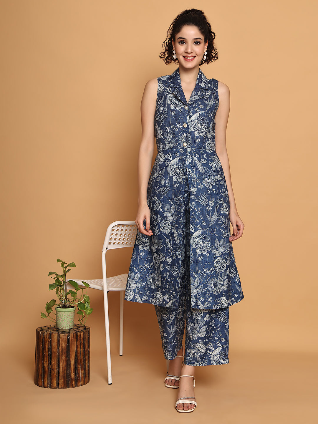 Floral Long Tunic With Trouser