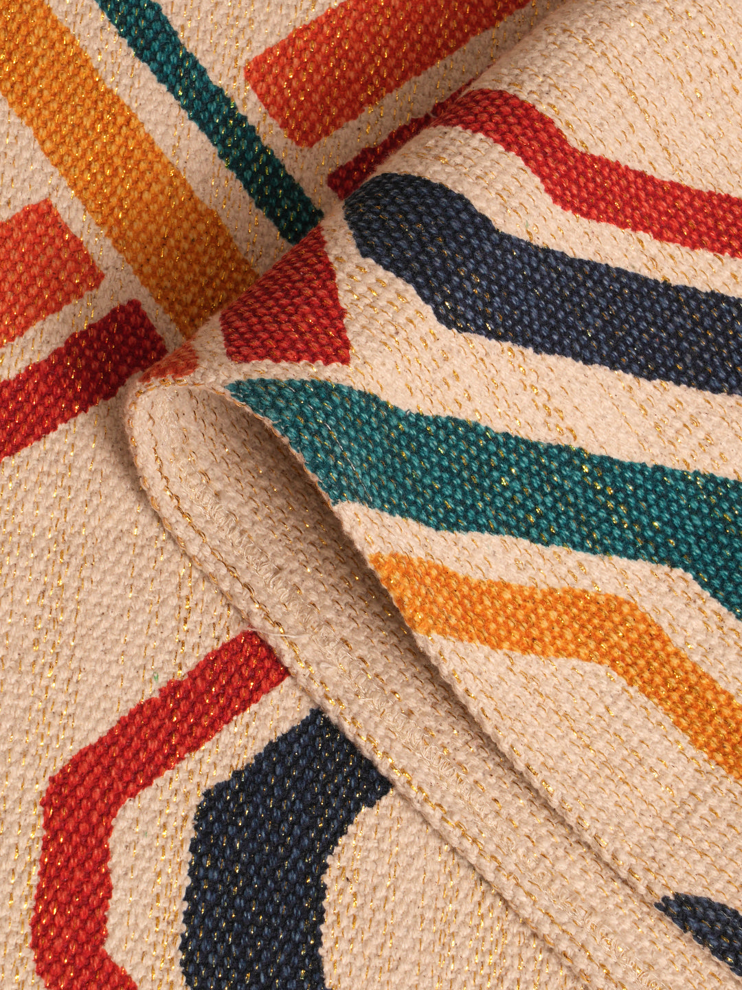 Grid Printed 120X170 CM Cotton Lurex Carpets