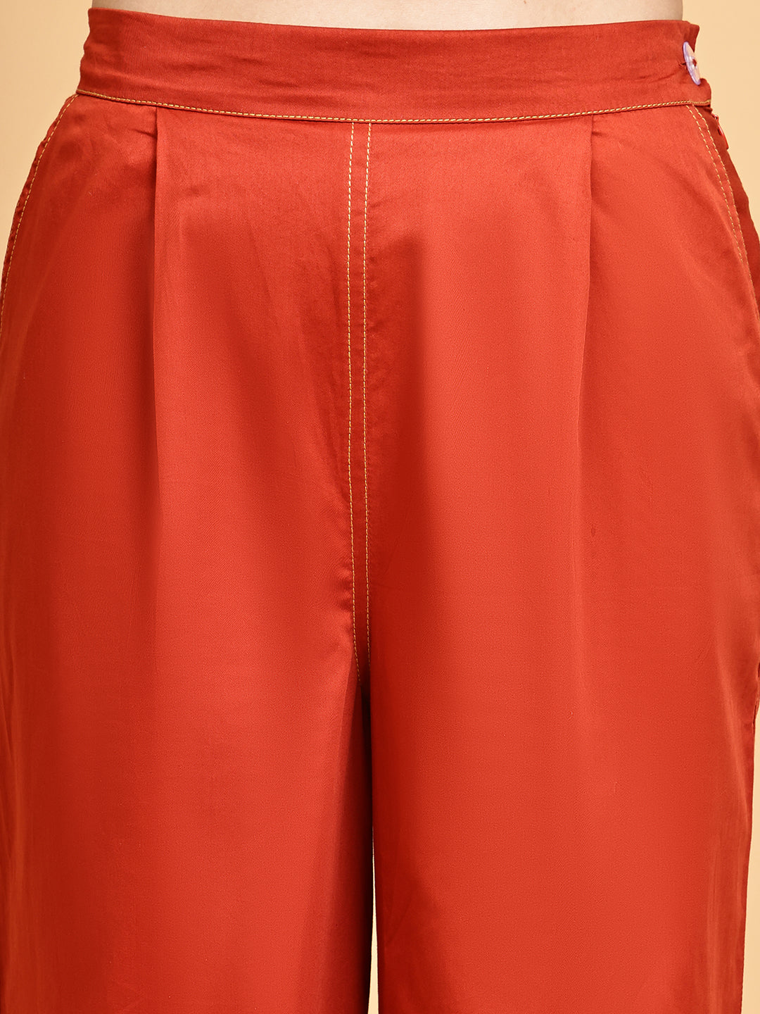 Rust Contrast thread detail co-ord set with belt