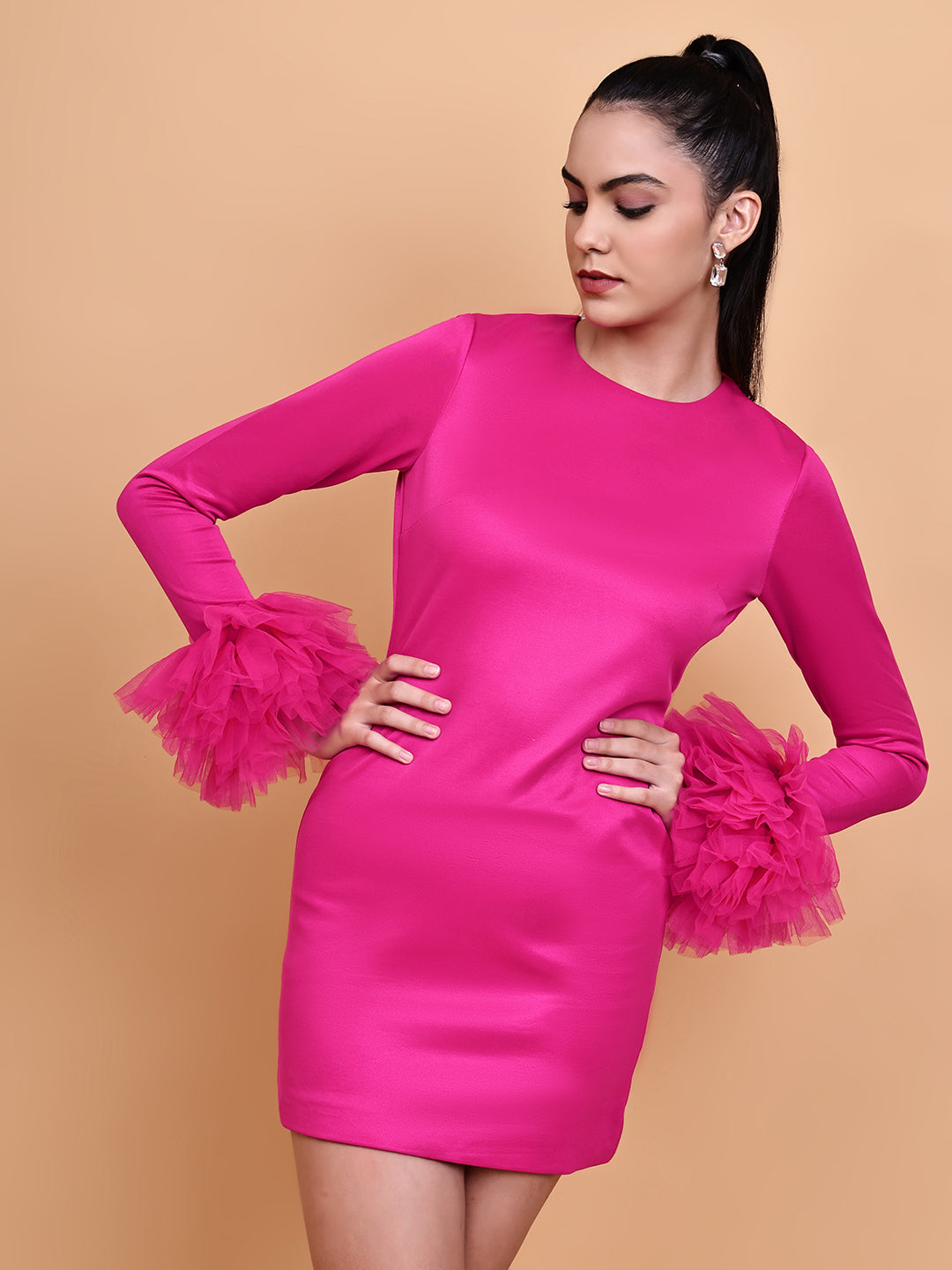 Pink Fitted Party Dress