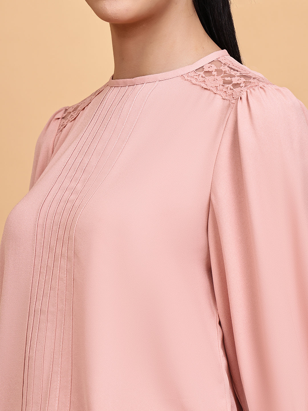 Dusty Pink Lace Detail Top