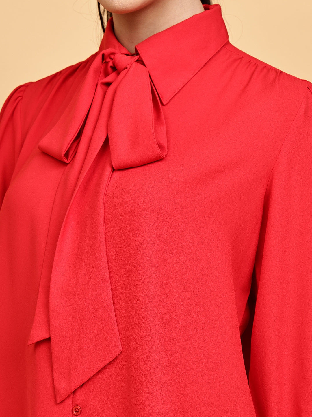 Red Tie-knot Shirt