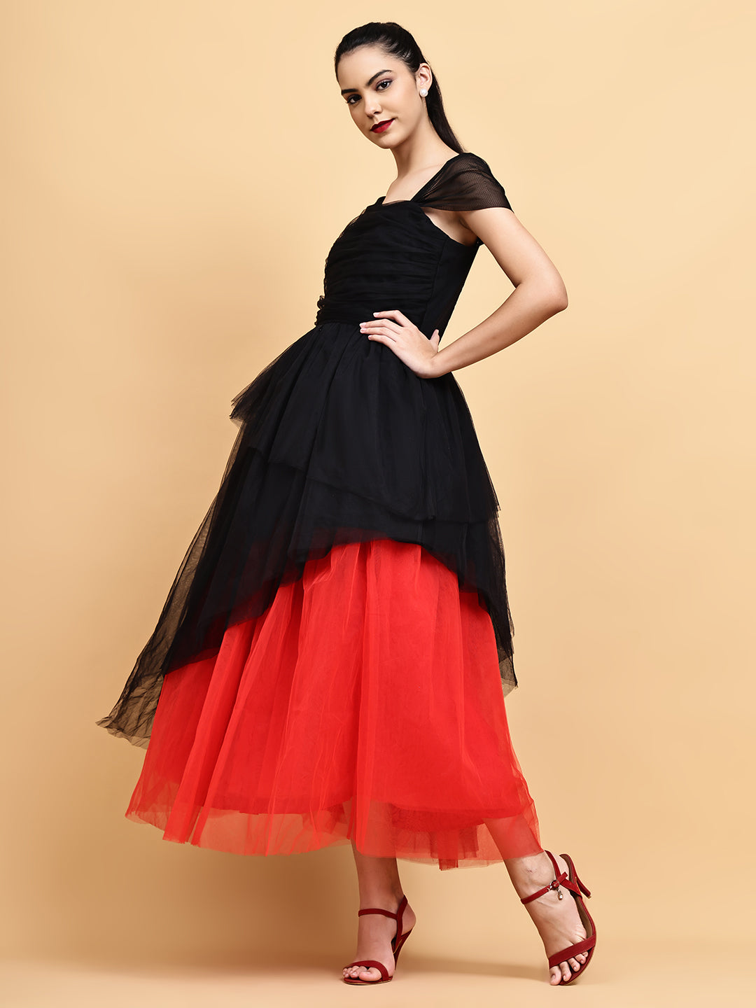 Dual Color Tulle Convertible Dress & Skirt