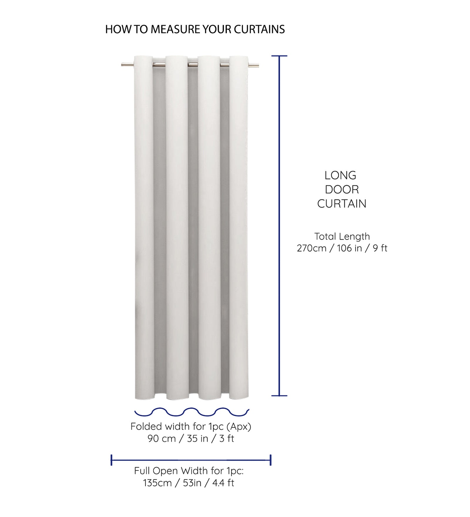 Daisy Beige Cotton Long Door Curtain