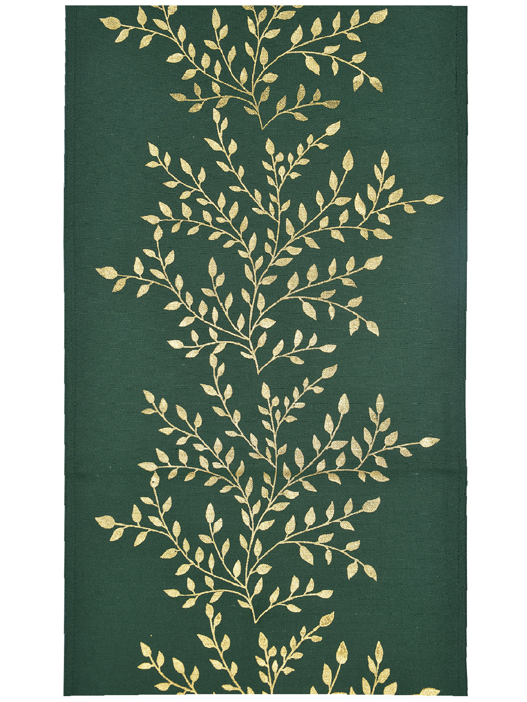 Ikebana 100% Cotton Green 4/6 Seater Table Runner