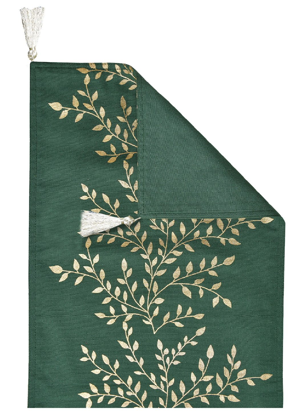 Ikebana 100% Cotton Green 4/6 Seater Table Runner