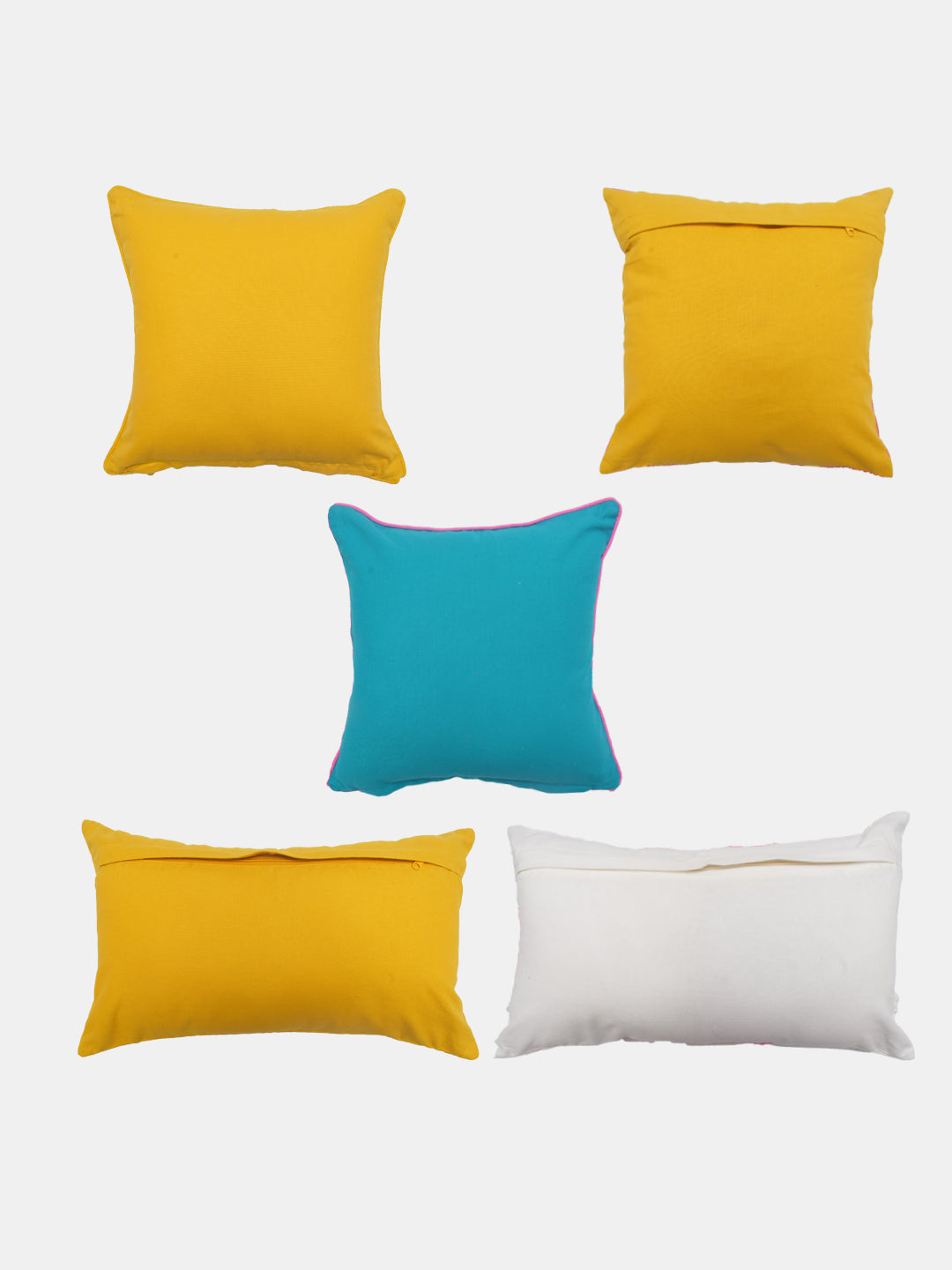Blanc9 Set Of 5 Bird Printed Cushion Cover Set