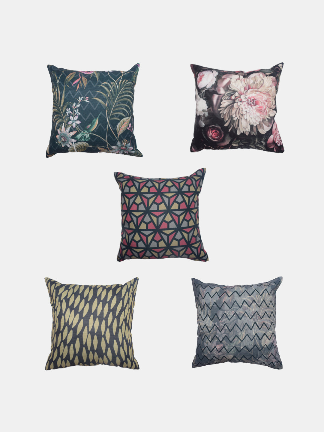 Blanc9 Set Of 5 Midnight Beauty Cushion Cover Set