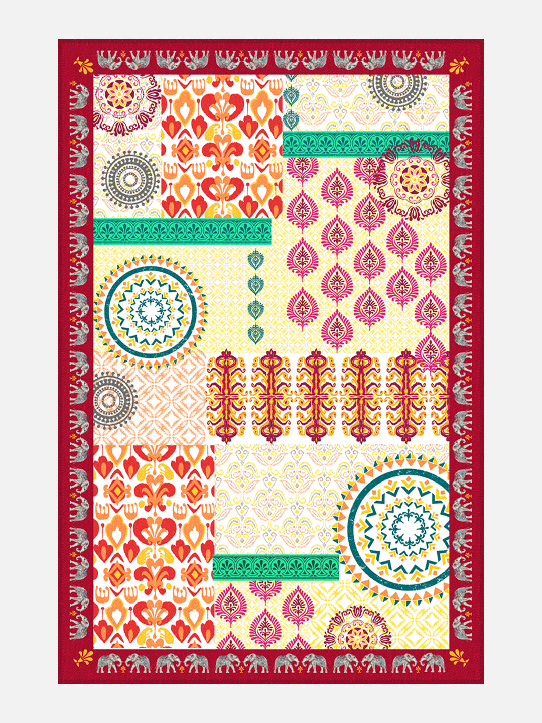 Gaj Rangoli 6/8 Seater Cotton Tablecloth