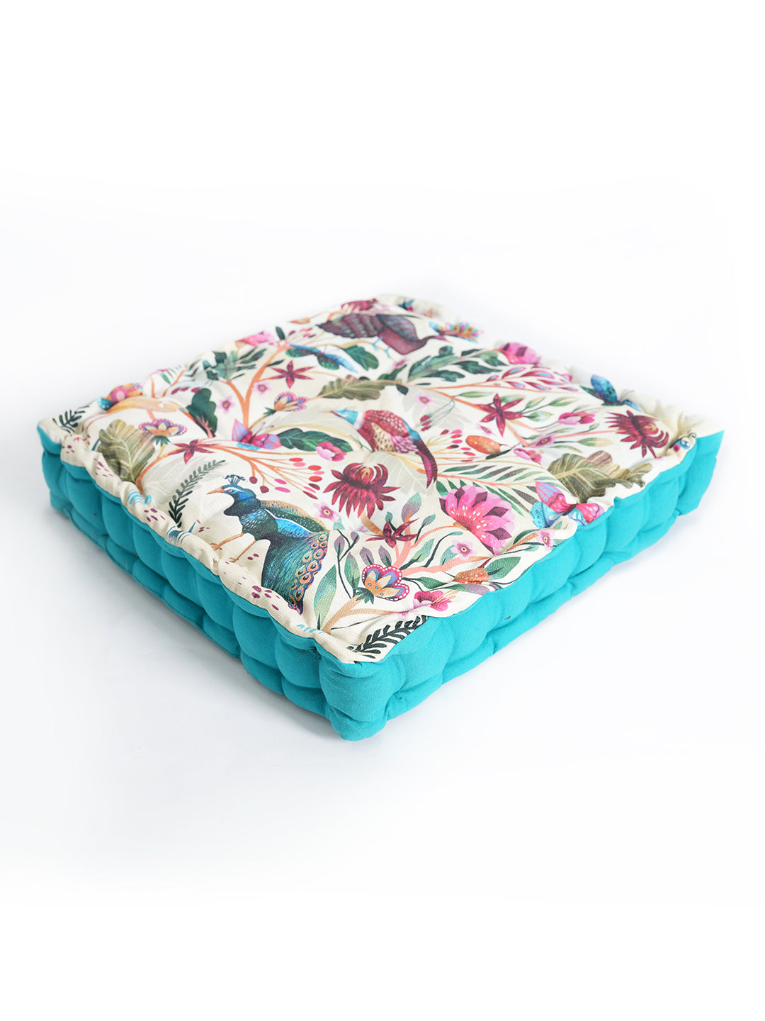 TealBlueDigitallyPrintedFloorCushion