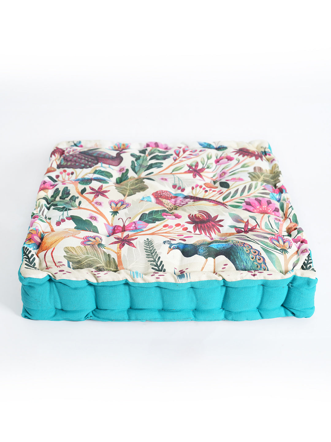TealBlueDigitallyPrintedFloorCushion