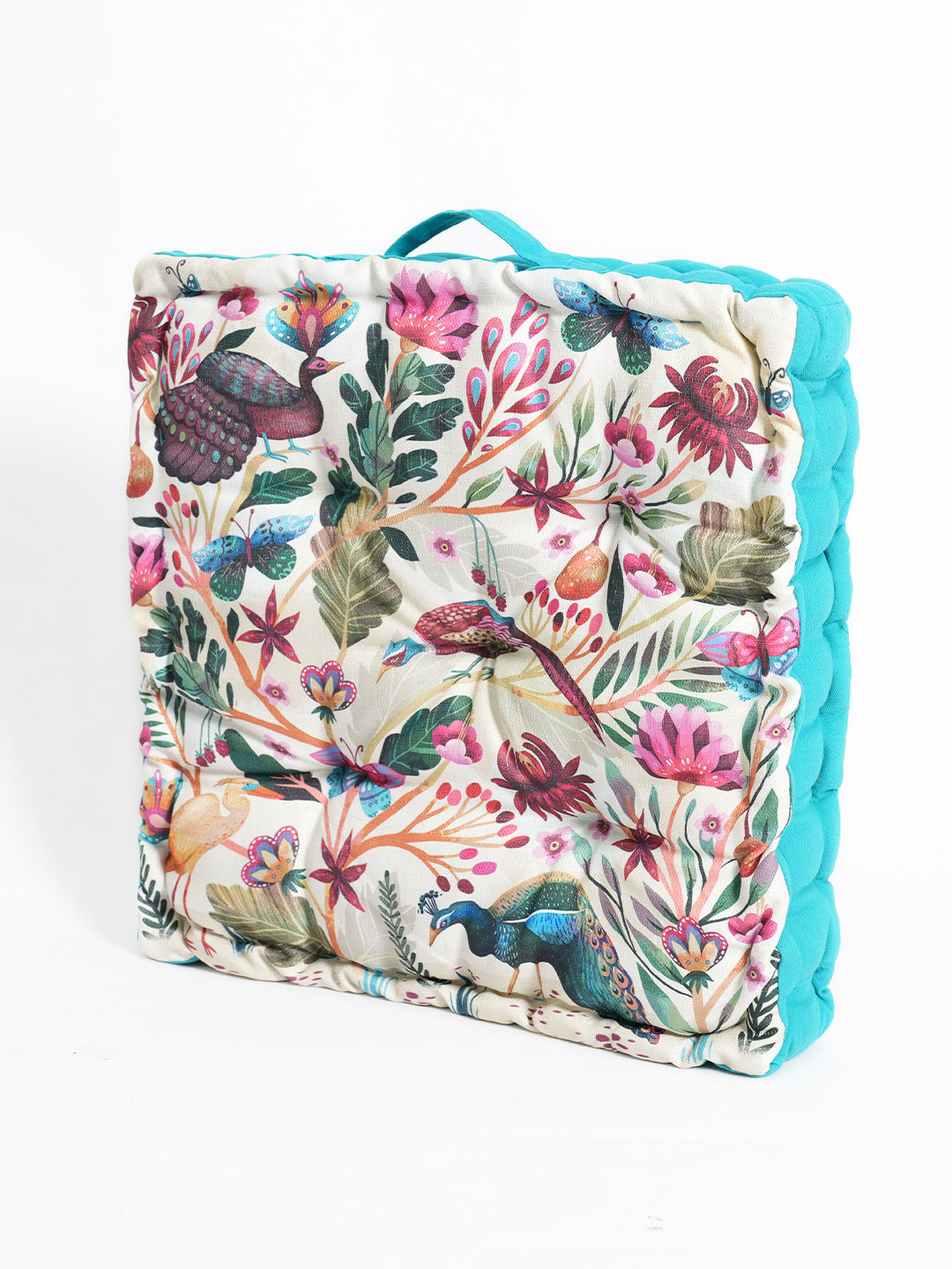 TealBlueDigitallyPrintedFloorCushion