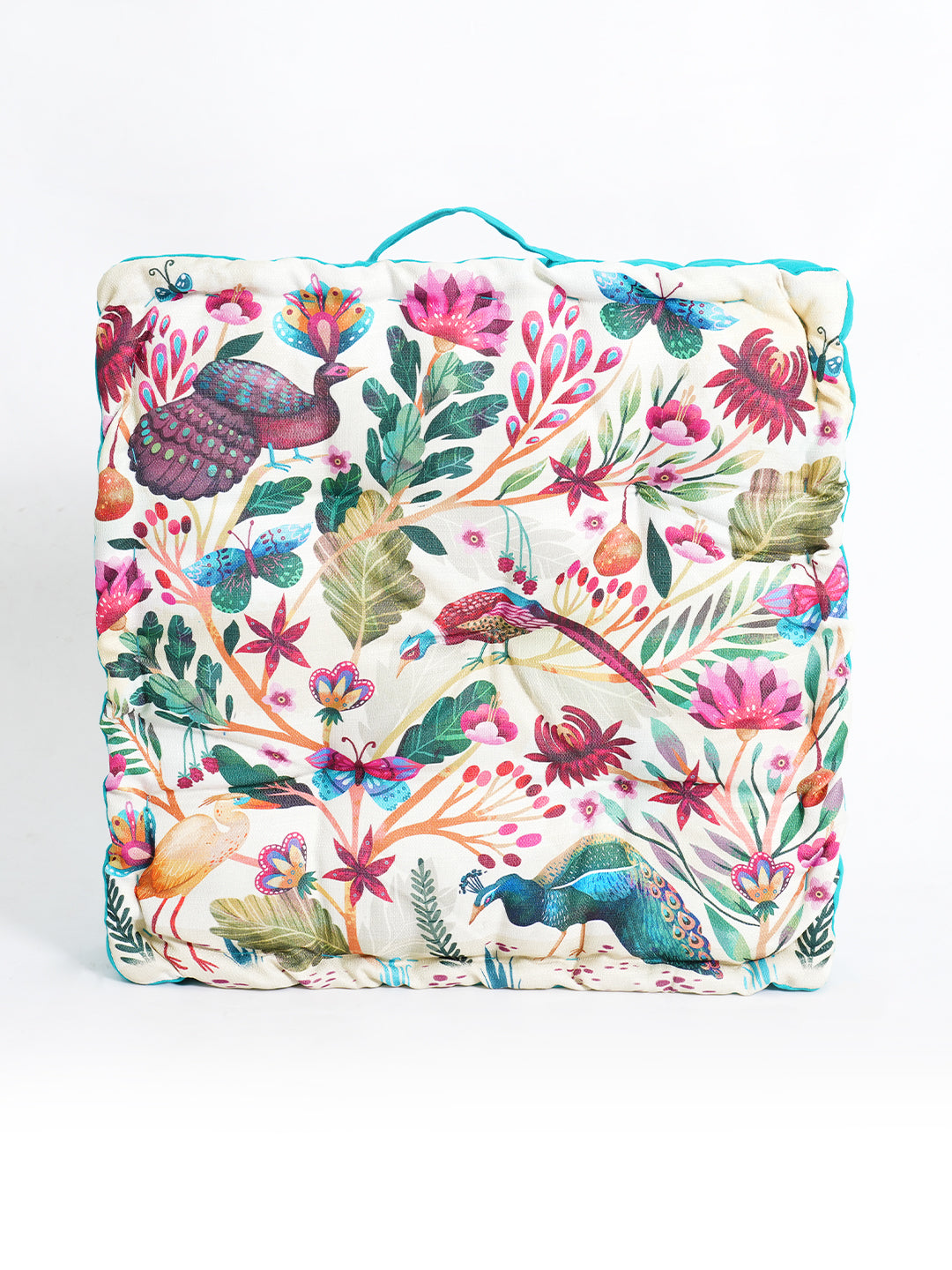 TealBlueDigitallyPrintedFloorCushion