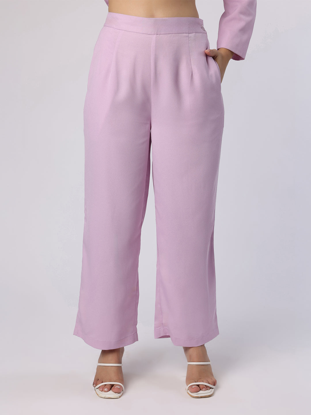 Lilac Lace Patch Blazer Trouser Set