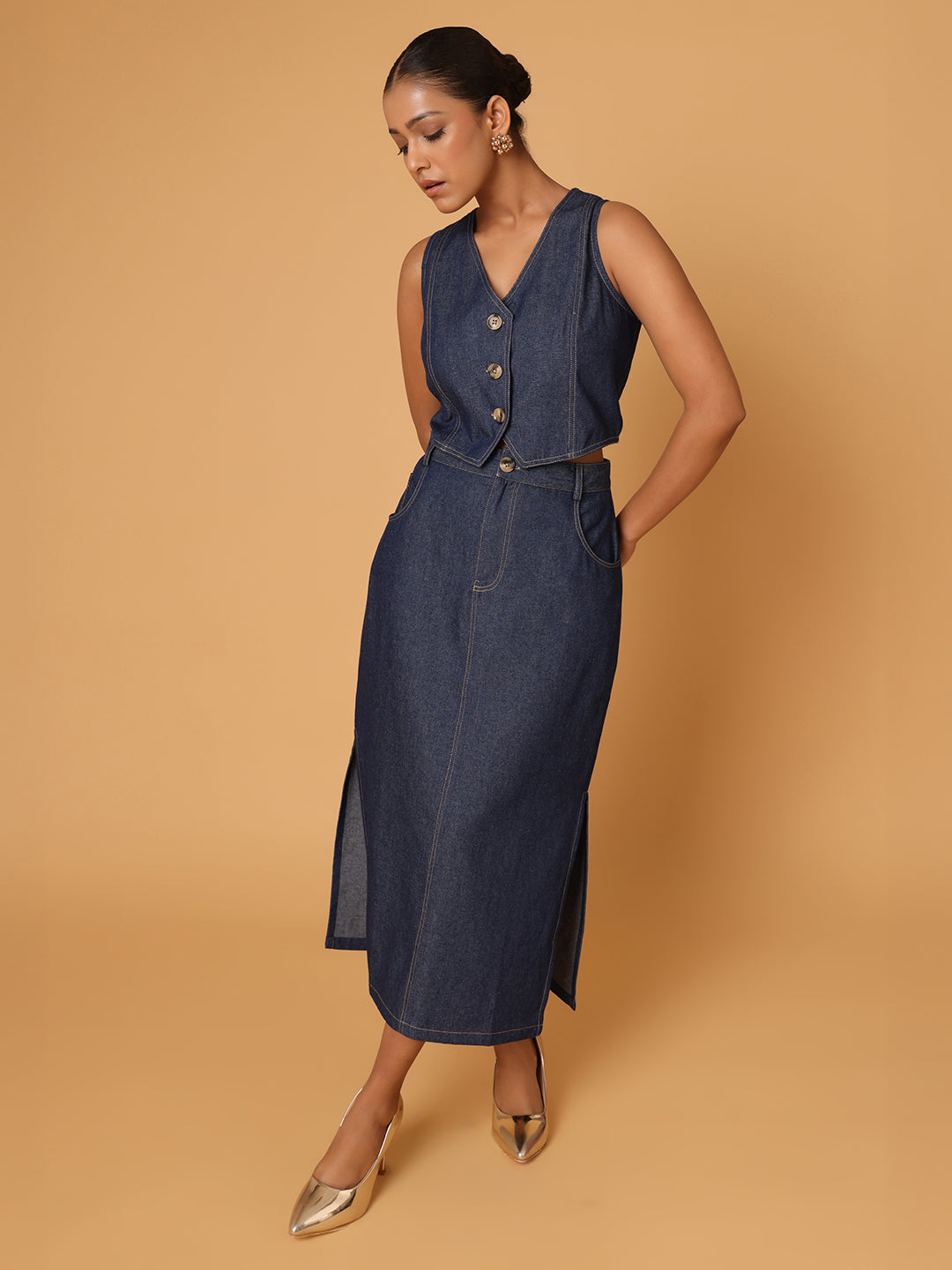 Modern Muse Denim Skirt Set
