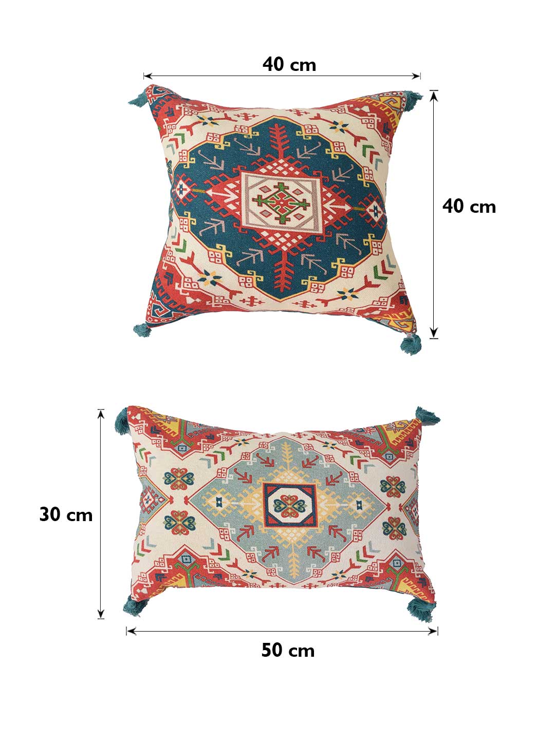 Blanc9 Set of 5 Zumba Square 40X40CM & Rectangle 30X50CM Cotton Cushion Covers