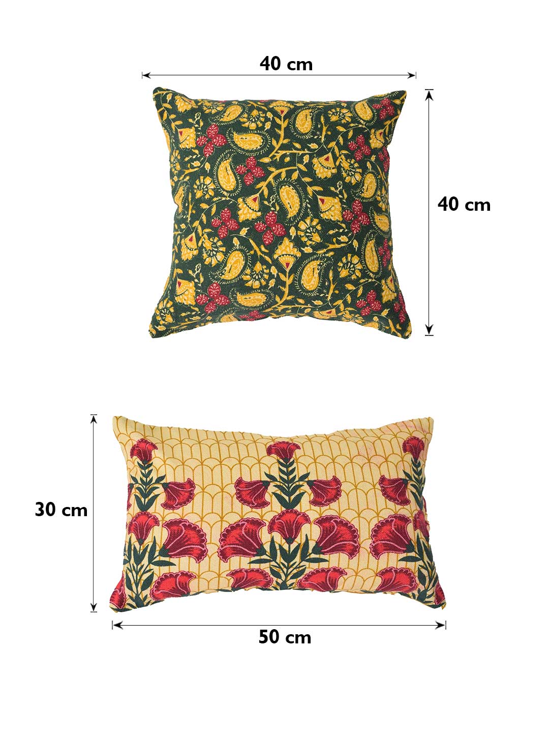Blanc9 Set of 5 Botanical Garden Square and Rectangle Cotton Cushion Covers