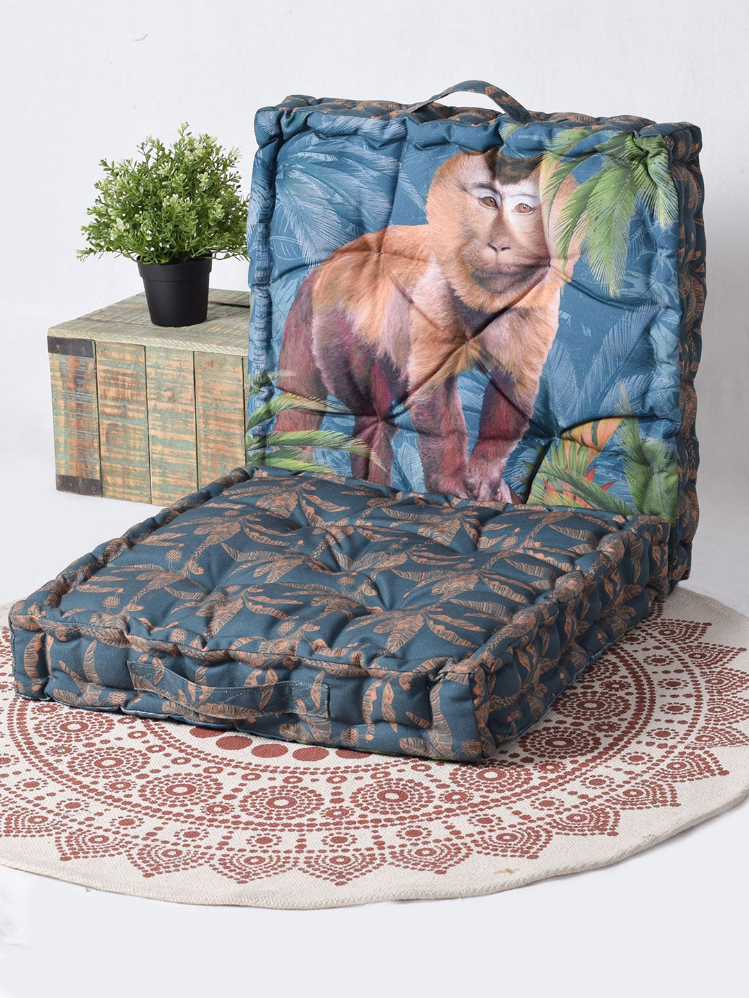 Set of 2 Monkey Matlas Floor Cushion