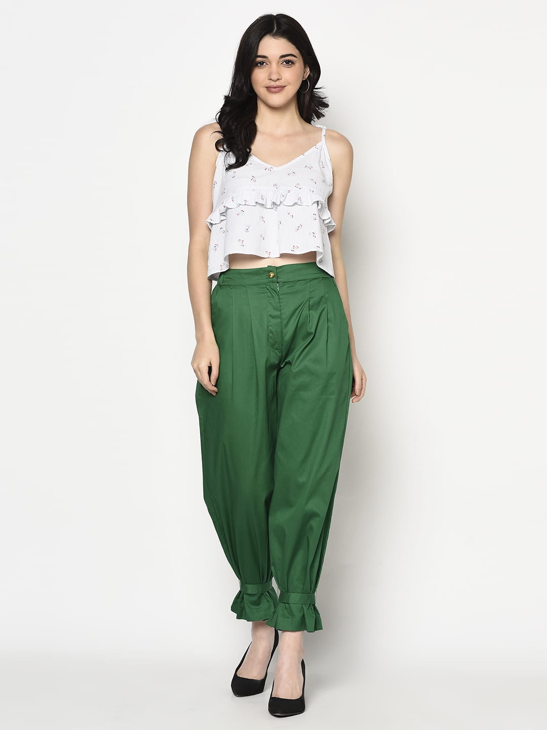 Green Trouser With D-Ring Tie