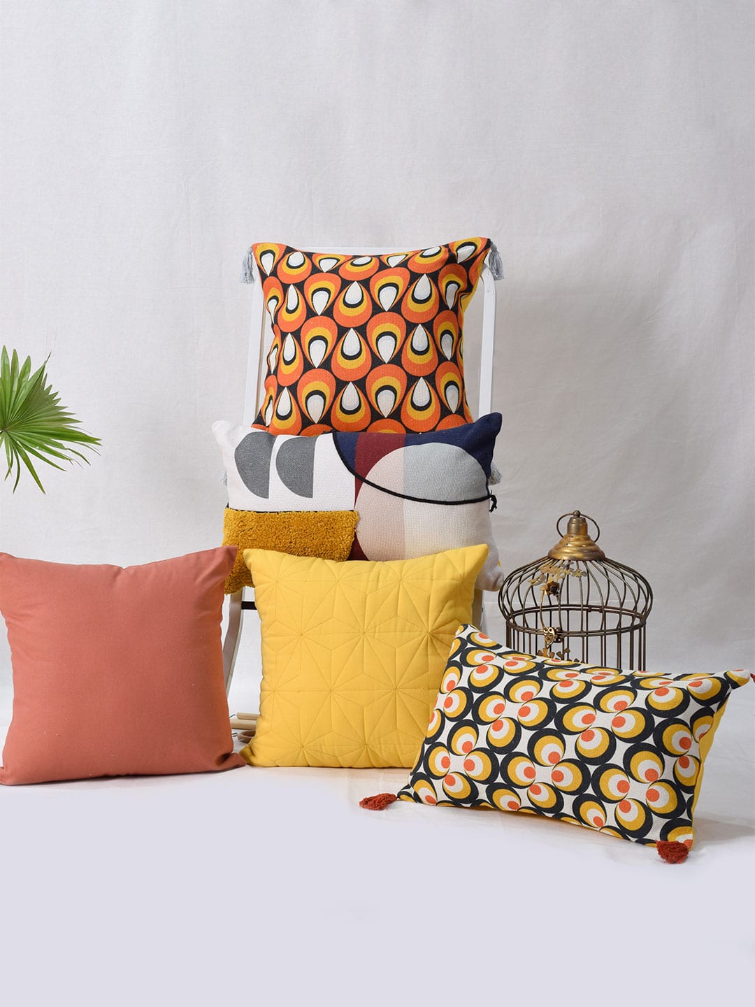 Blanc9 Set of 5 Chicago Square 40X40CM & Rectangle 30X50CM Cotton Cushion Covers