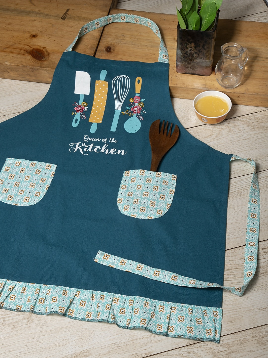 Blanc9 Queen  Of The Kitchen Printed Apron