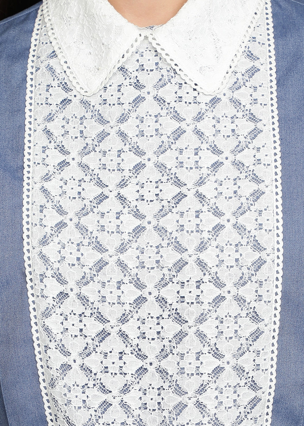Denim Shirt With Laced Yoke