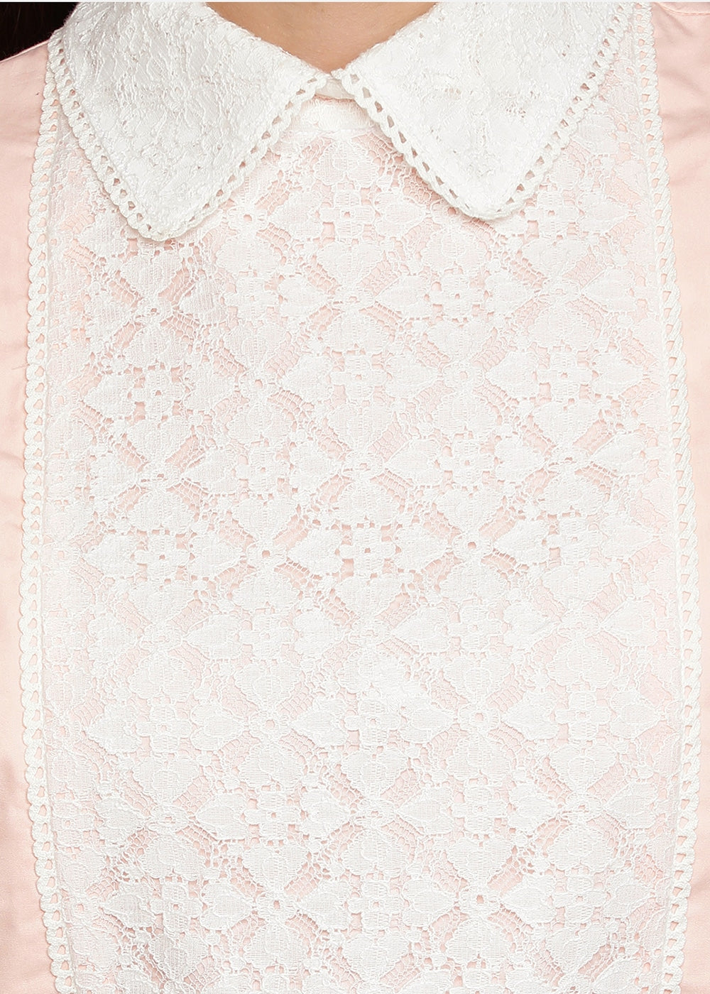 Blanc9 Pink Shirt With Laced Yoke