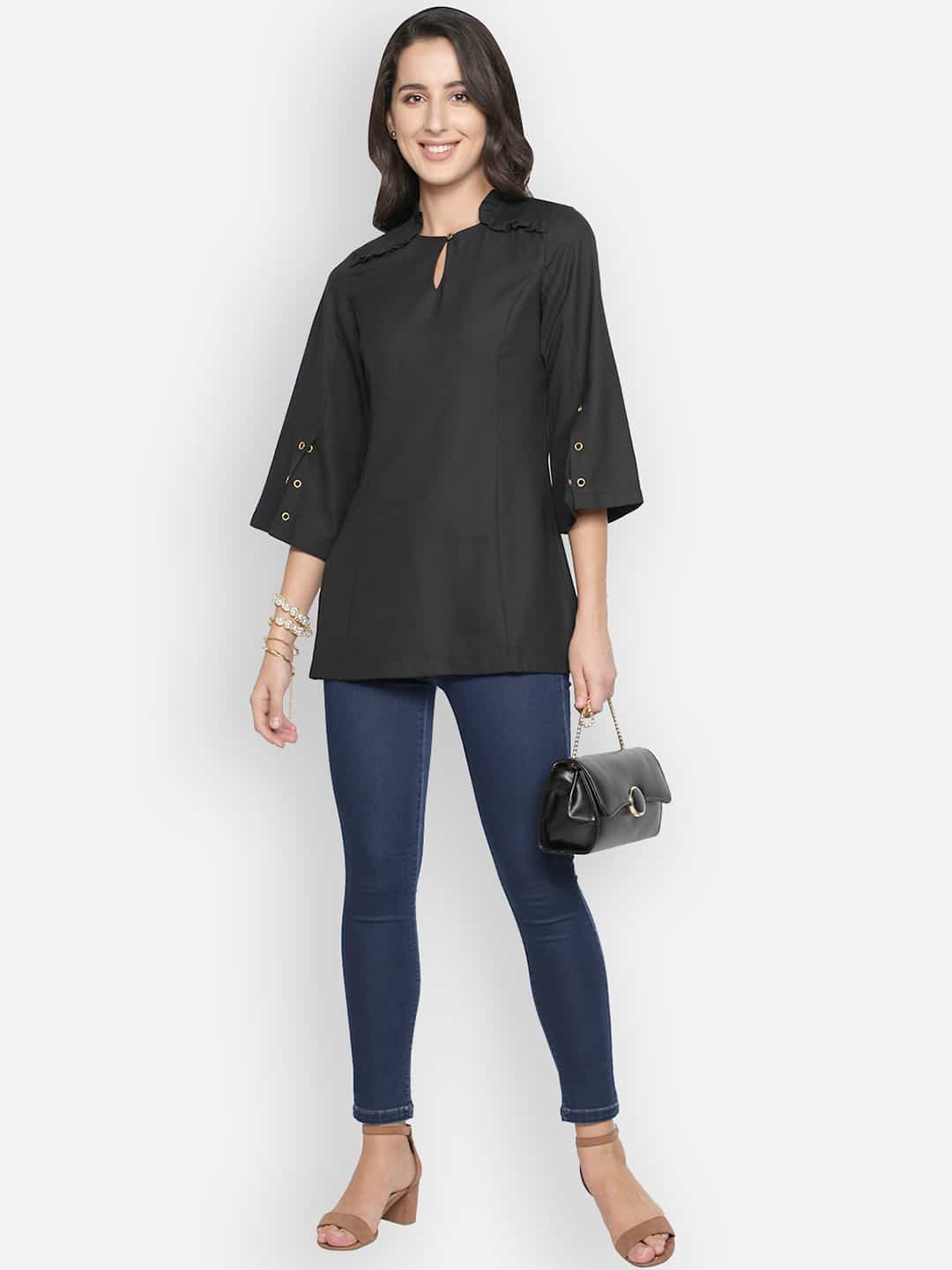 Blanc9 Eyelet Black Tunic