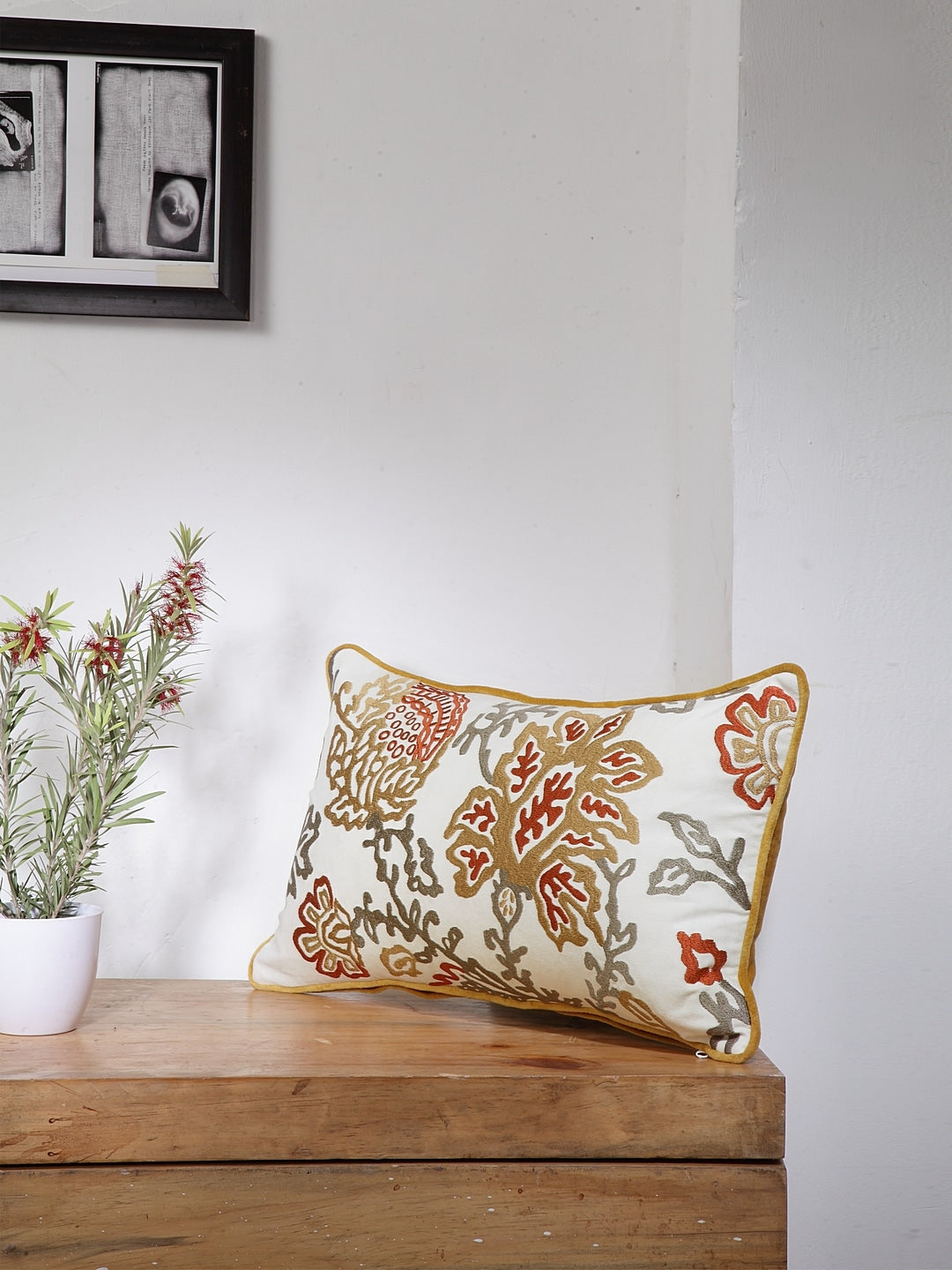 Blanc9 Aari Work Cushion Cover with Filler 30x50cm