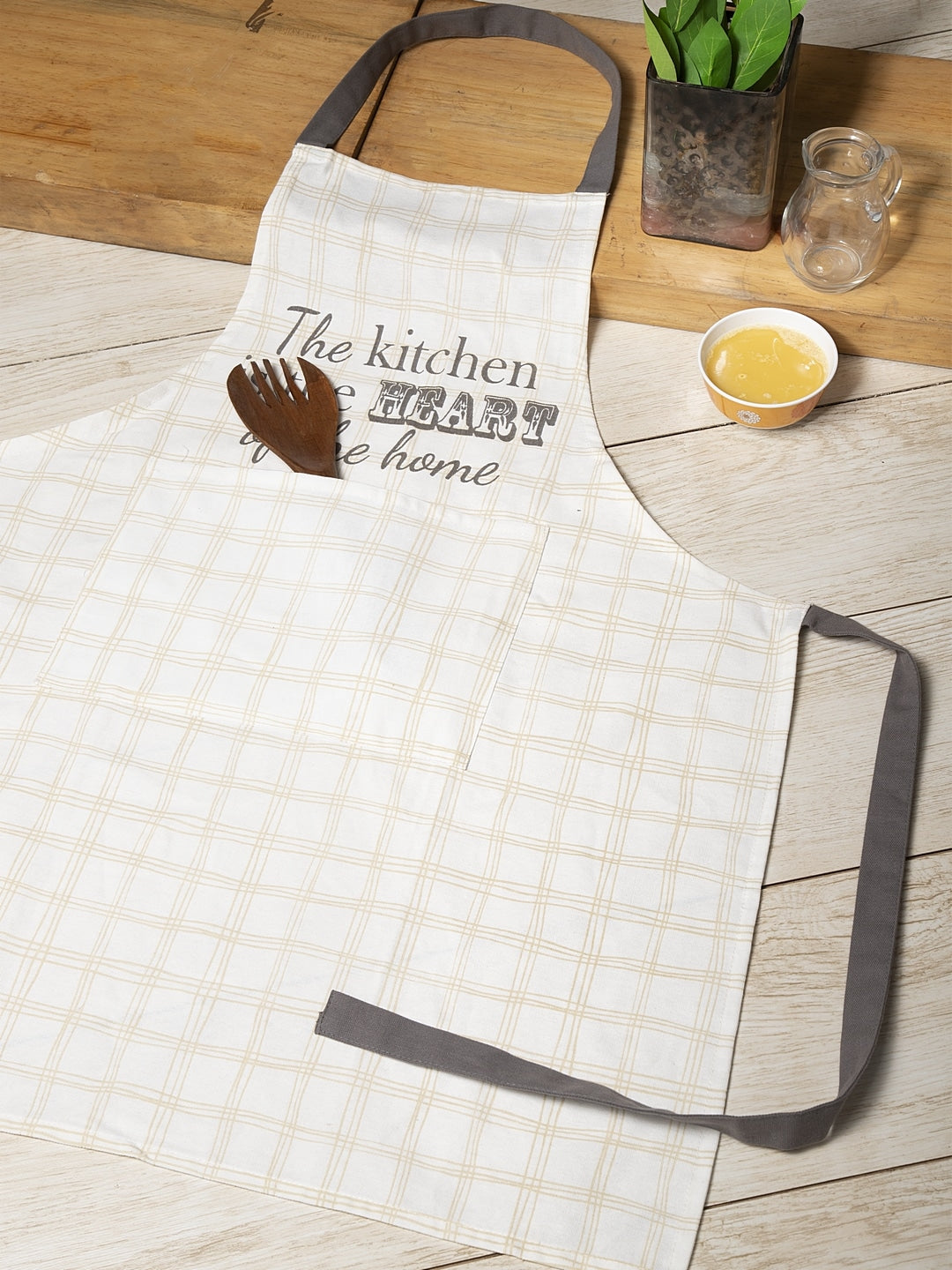 Blanc9 Zesty Check Cotton Apron