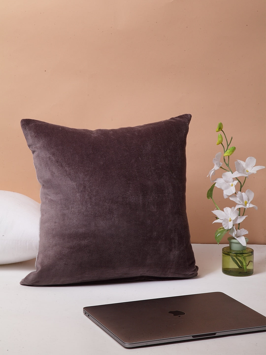 Dark Grey Velvet Cushion Cover