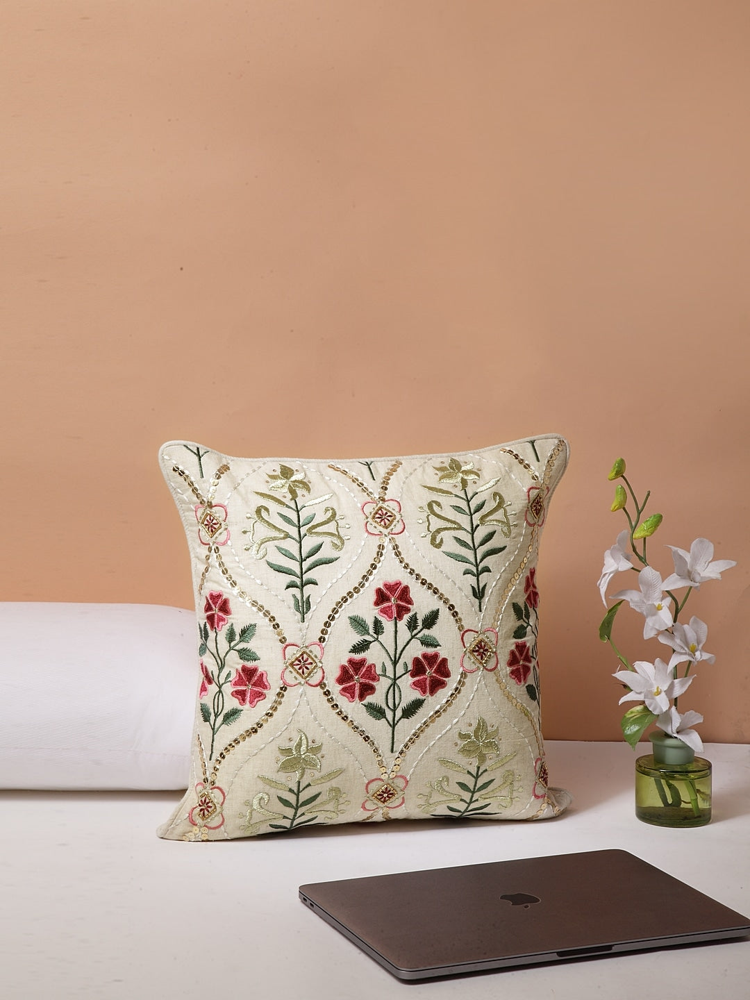 Phulwari Embroidered Cushion Cover