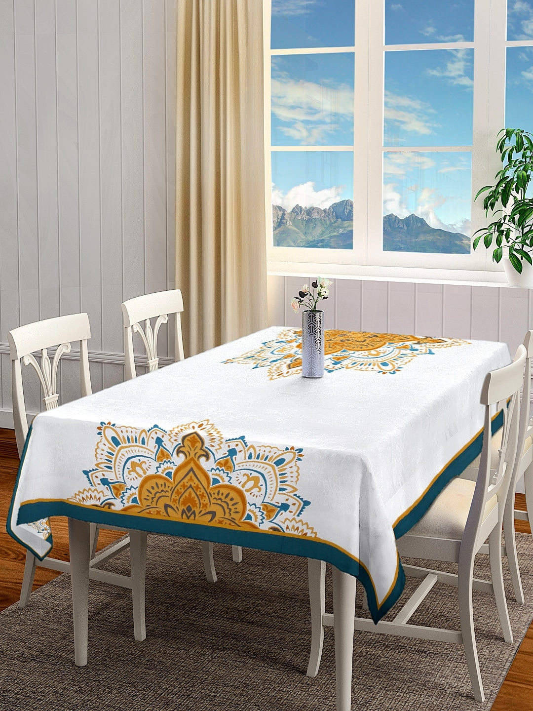 Blanc9 Antique Kaleidoscope Printed Table Cloth