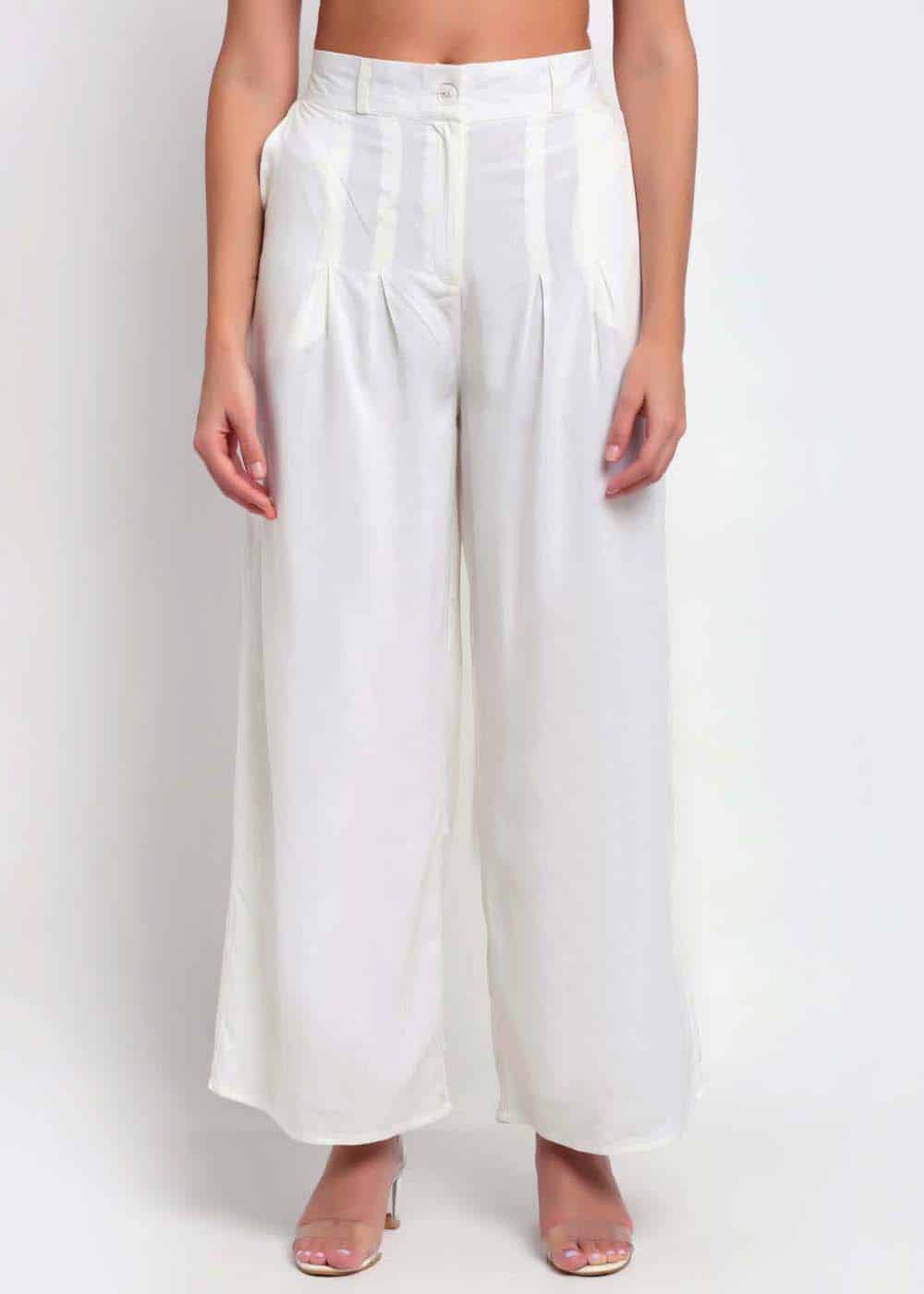 Blanc9 Off White Palazzo Pants