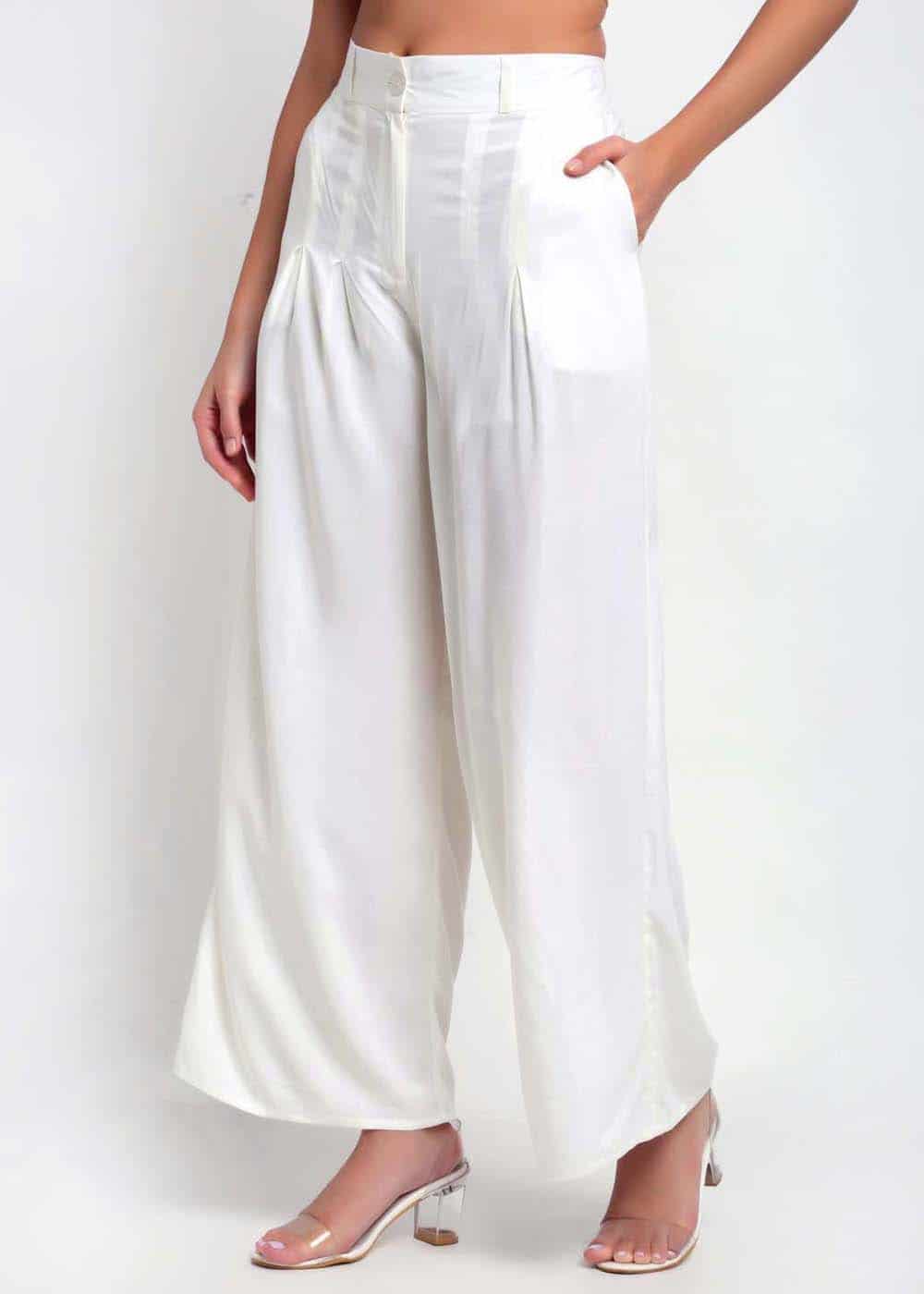 Blanc9 Off White Palazzo Pants