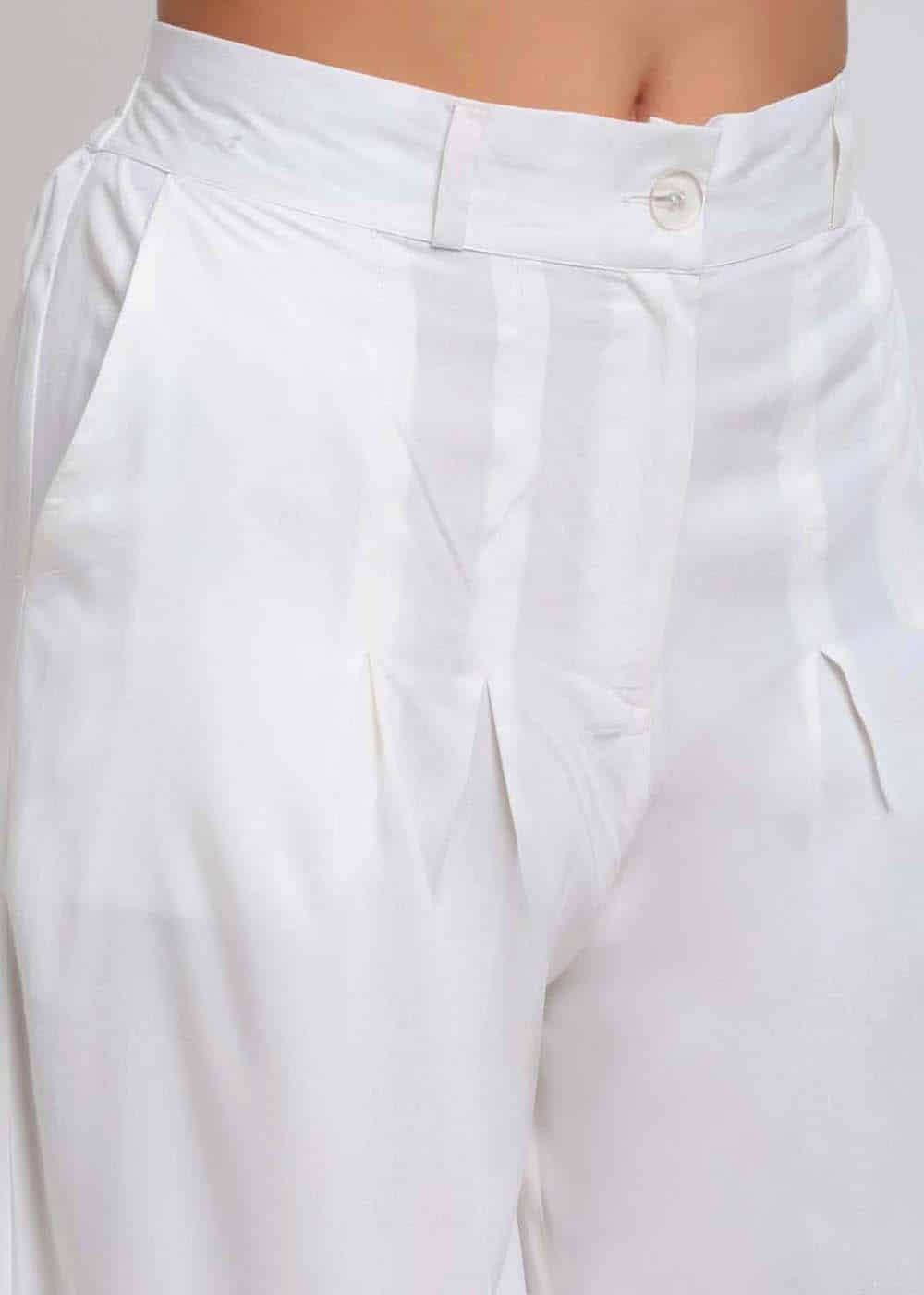 Blanc9 Off White Palazzo Pants