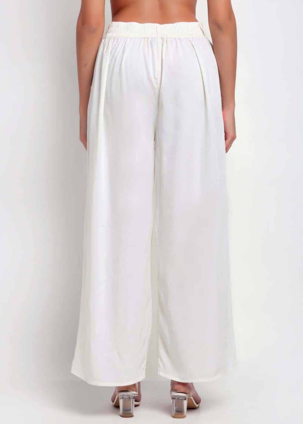 Blanc9 Off White Palazzo Pants