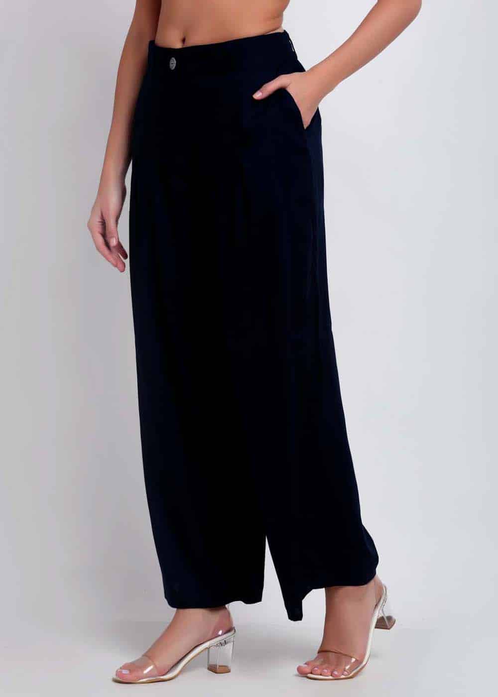 Blanc9 Dark Blue Palazzo Pants