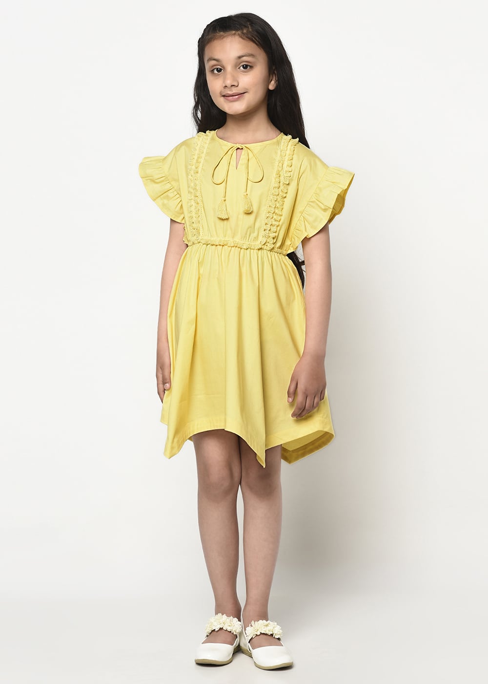 Blanc9 Yellow Handkerchief Hem Dress