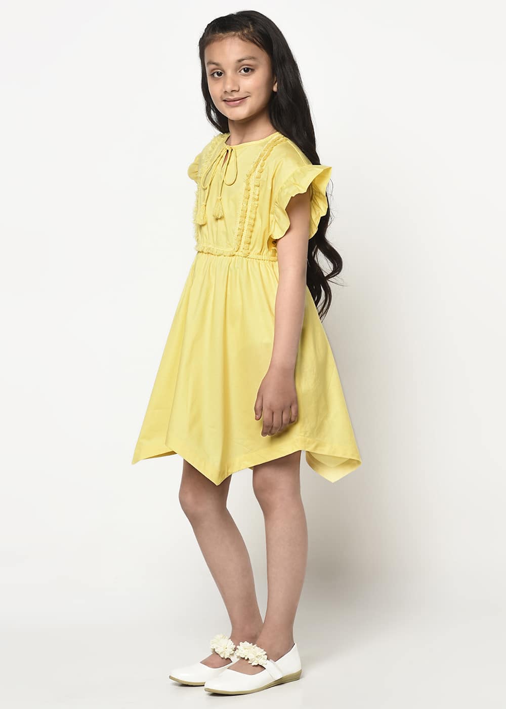 Blanc9 Yellow Handkerchief Hem Dress