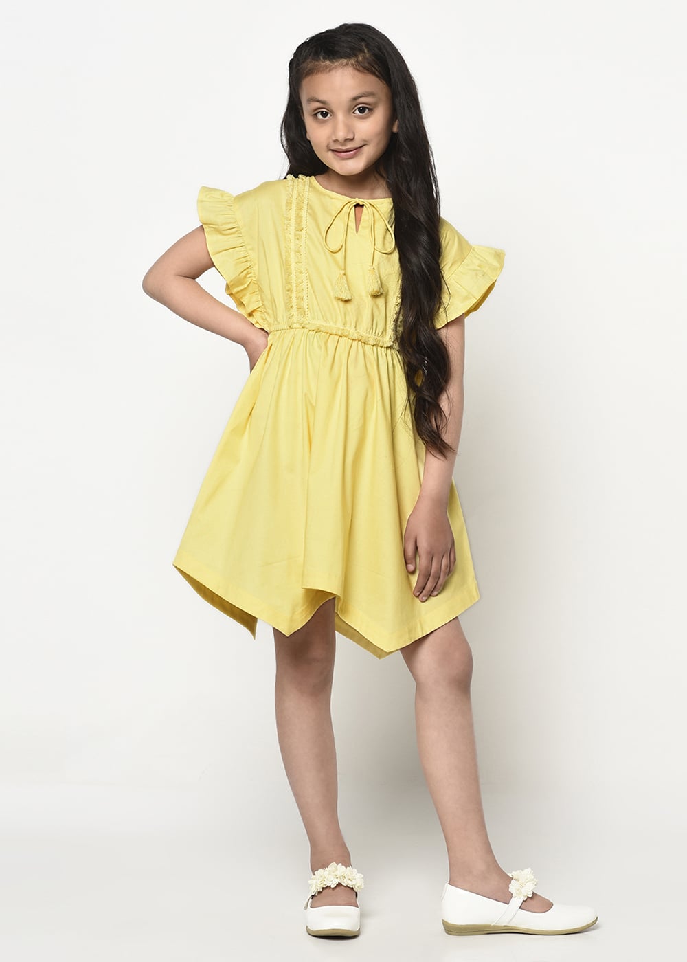 Blanc9 Yellow Handkerchief Hem Dress