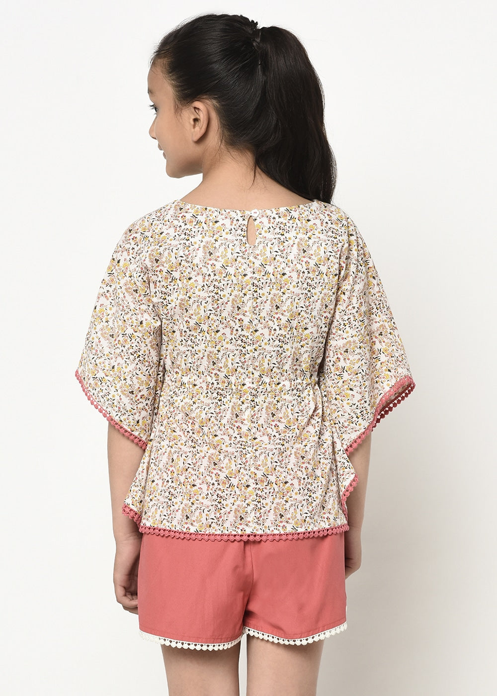 Blanc9 Floral Printed Kaftan Top With Shorts.